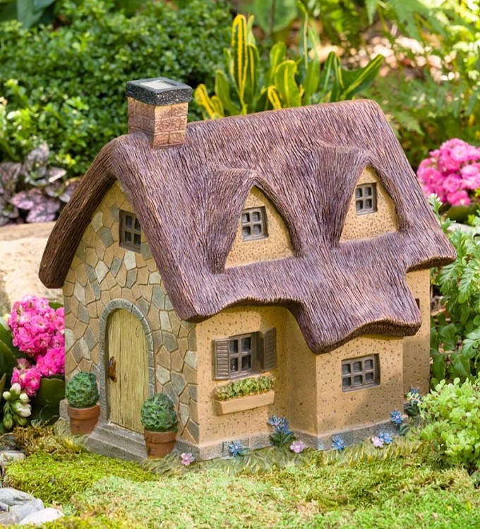 Mini Resin Fairy Cottage Micro Landscape Garden Decoration A1 MONSTE Miniature Fairy Garden House 